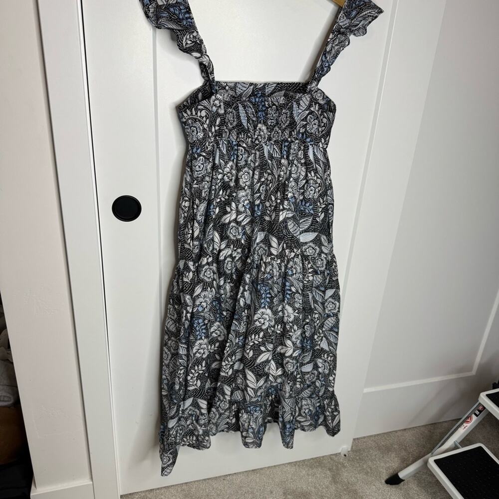 Summersalt Floral Print Ruffle Smocked Button Down Midi Summer Dress Size Small - Picture 6 of 6